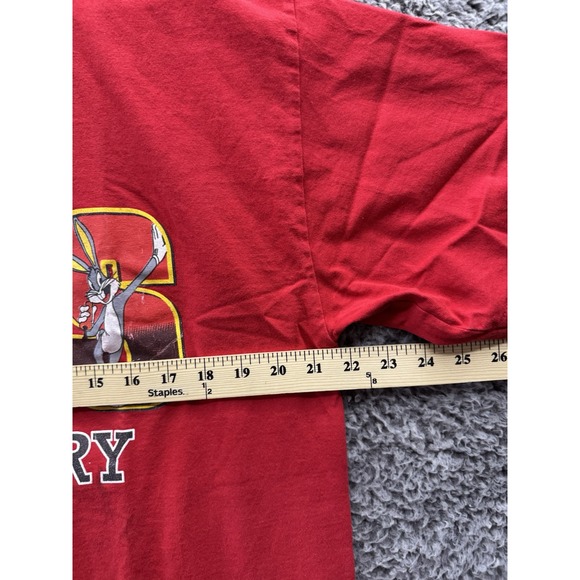 Vintage Bugs Bunny Ice History Double‎ Sided Red TShirt L-XL Mens - Picture 5 of 9